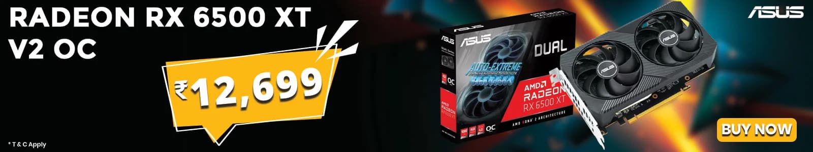 ASUS Dual RX 6500 XT V2 OC 4GB GDDR6 Graphics Card