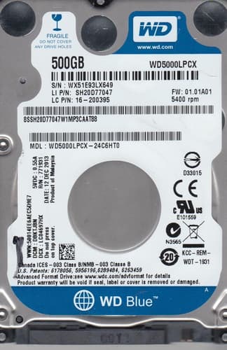 Western Digital Blue 500GB 5400 RPM
