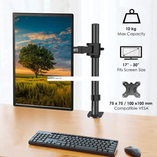 Ant Esports MA111 Pole Held Articulating Single Arm Desk Mount (Black)