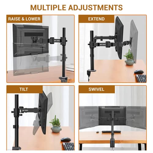 Ant Esports MA111 Pole Held Articulating Single Arm Desk Mount (Black)