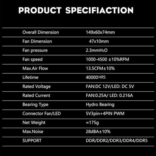 Ant Esports MMR50 ARGB Desktop Memory Cooler (Black)