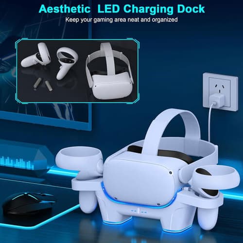 Ant Esports Oculus CDOQ2 Quest 2 RGB Charging Dock (White)
