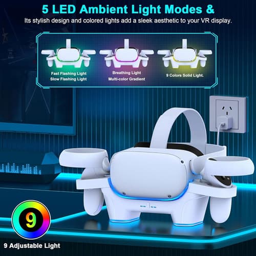 Ant Esports Oculus CDOQ2 Quest 2 RGB Charging Dock (White)