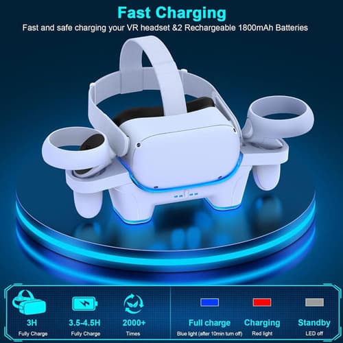 Ant Esports Oculus CDOQ2 Quest 2 RGB Charging Dock (White)