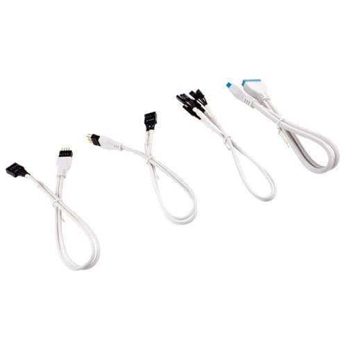 Corsair Premium Sleeved Front Panel Extension Kit - 30cm (White)