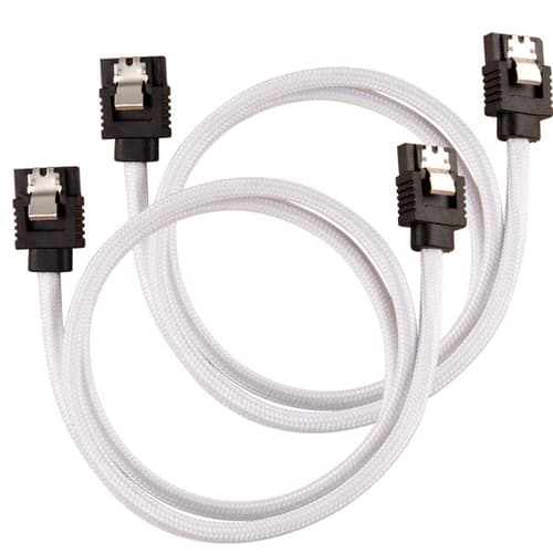Corsair Premium Sleeved SATA 6Gbps 60cm Cable (White)