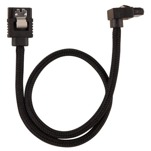 Corsair Premium Sleeved SATA 6Gbps 30cm 90° Connector Cable (Black)