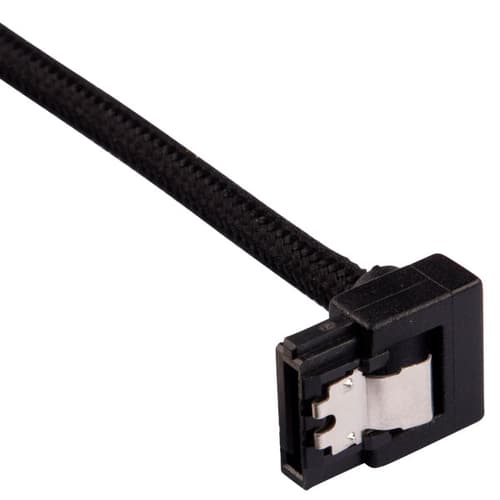 Corsair Premium Sleeved SATA 6Gbps 30cm 90° Connector Cable (Black)