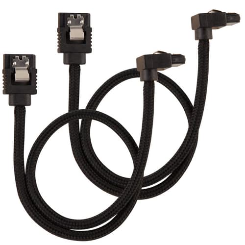 Corsair Premium Sleeved SATA 6Gbps 30cm 90° Connector Cable (Black)