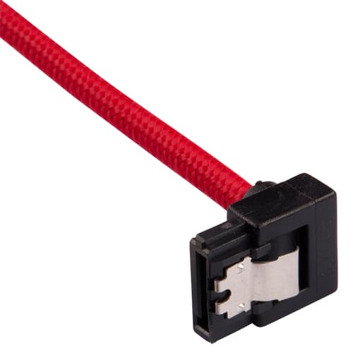 Corsair Premium Sleeved SATA 6Gbps 30cm 90° Connector Cable (Red)