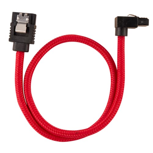 Corsair Premium Sleeved SATA 6Gbps 30cm 90° Connector Cable (Red)