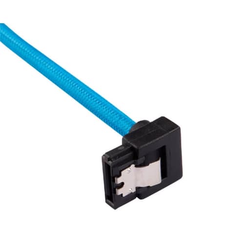 Corsair Premium Sleeved SATA 6Gbps 30cm 90° Connector Cable (Blue)
