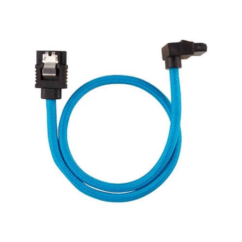 Corsair Premium Sleeved SATA 6Gbps 30cm 90° Connector Cable (Blue)