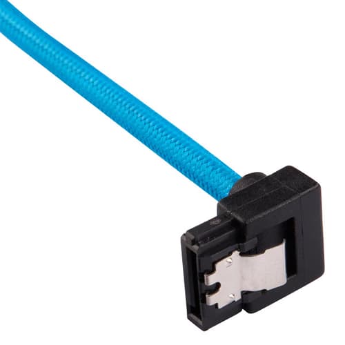 Corsair Premium Sleeved SATA 6Gbps 60cm 90° Connector Cable (Blue)