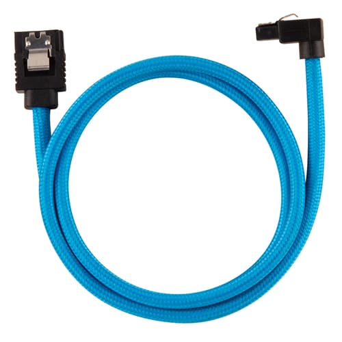 Corsair Premium Sleeved SATA 6Gbps 60cm 90° Connector Cable (Blue)