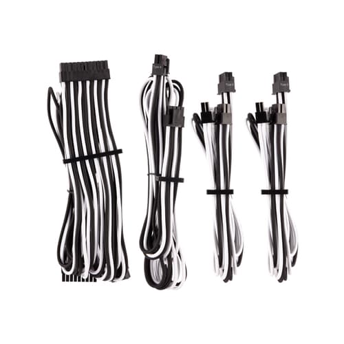Corsair PSU Premium Sleeved Cables (White-Black)