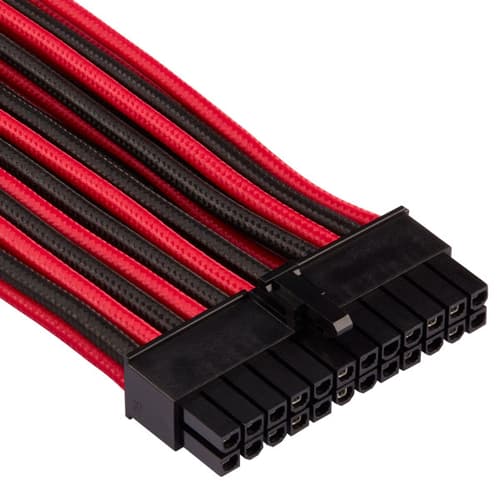 Corsair Premium Individually Sleeved ATX 24 Pin Cable (Red-Black)