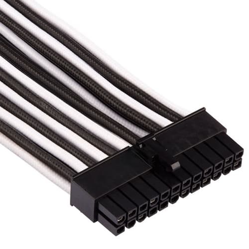 Corsair Premium Individually Sleeved ATX 24 Pin Cable (White-Black)