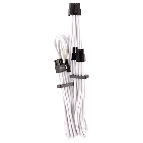 Corsair Premium Individually Sleeved PCIe Cable Dual-Pin Connector (White)