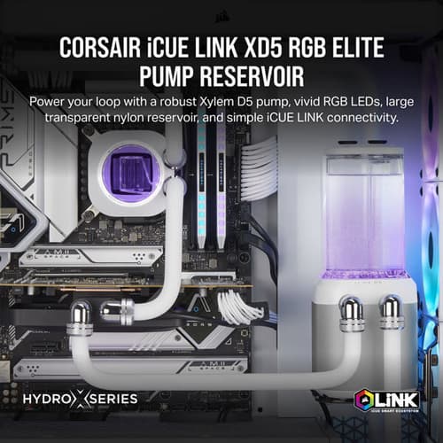CORSAIR iCUE LINK XD5 RGB Elite Pump and Reservoir Combo – White