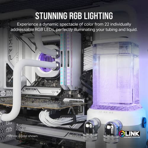 CORSAIR iCUE LINK XD5 RGB Elite Pump and Reservoir Combo – White