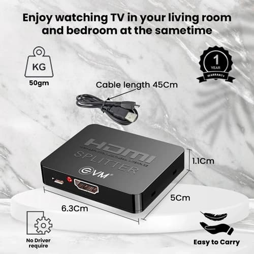 EVM HDS12 HDMI Splitter 1 Input 2 Output
