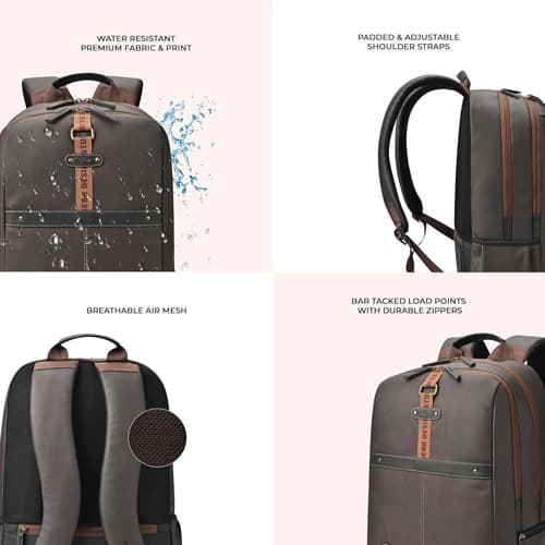 Gear Classic 4 Anti Theft Faux Leather Laptop Backpack