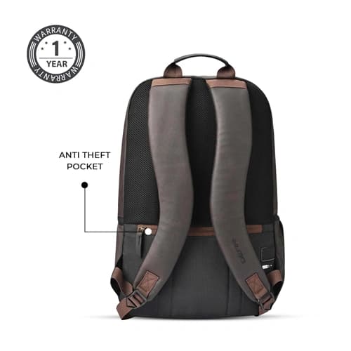 Gear Classic 4 Anti Theft Faux Leather Laptop Backpack