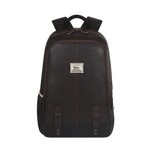 Gear Classic Faux Leather Brown-Black Laptop Backpack
