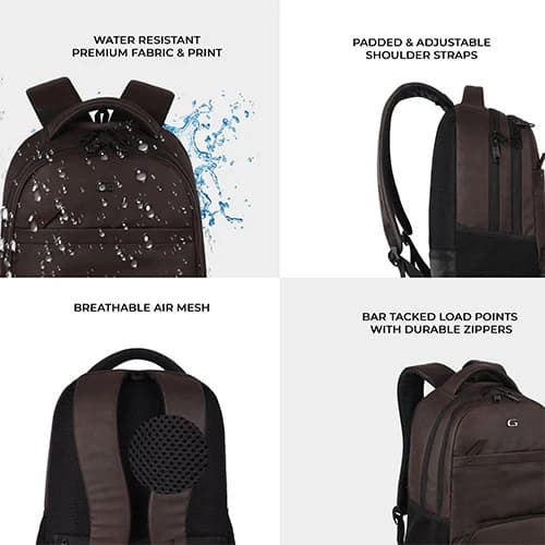 Gear Vintage 2 Leather Brown-Black Laptop Backpack