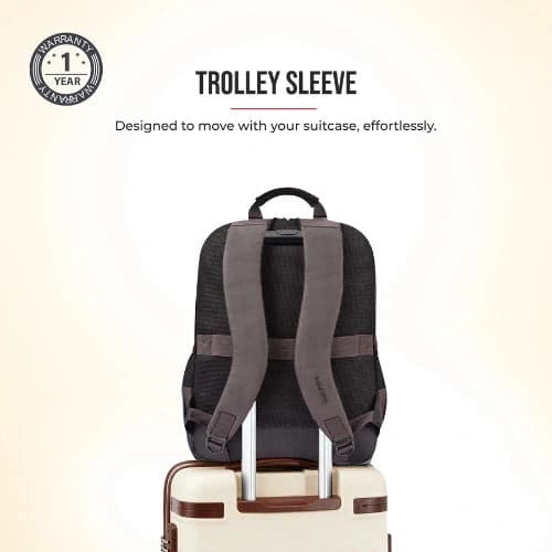 Gear Vintage Boxy Faux Leather Brown-Black Laptop Backpack