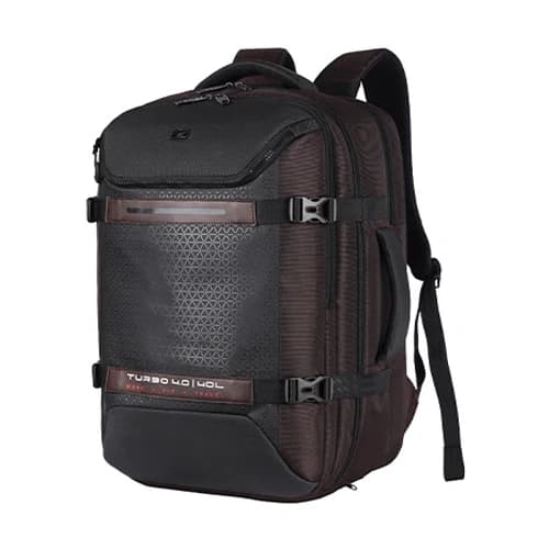 Gear Turbo 4 Anti-Theft Faux Leather Brown-Black Laptop Backpack