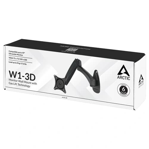 ARCTIC W1-3D Gas Spring Monitor Wall Mount (Black)