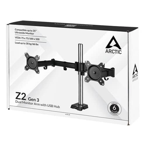 ARCTIC Z2 Gen 3 Dual Arm Monitor Desk Mount (Black)