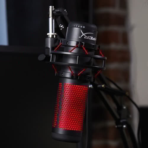HyperX QuadCast Red LED USB Condenser Microphone (Black)
