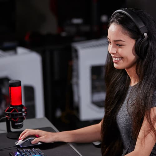 HyperX QuadCast Red LED USB Condenser Microphone (Black)