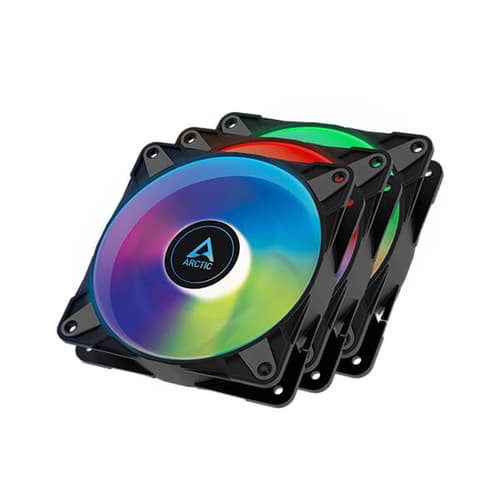 Arctic P12 PWM PST ARGB Black Cabinet Fan (Triple Pack)