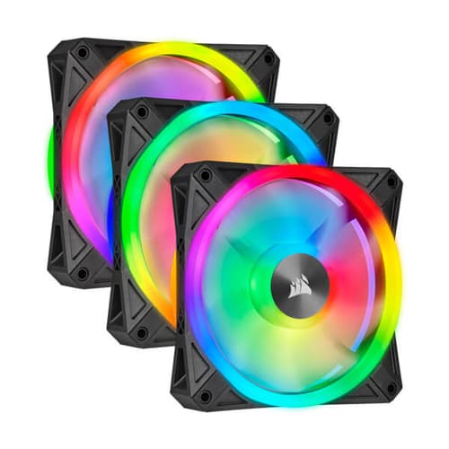Corsair iCUE QL120 RGB 120mm PWM RGB Cabinet Fan With Lighting Node Core (Triple Pack)