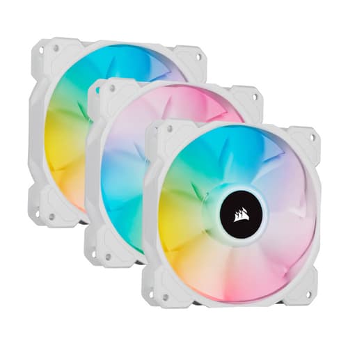 Corsair iCUE SP120 RGB Elite White Cabinet Fan With Lighting Node Core (Triple Pack)