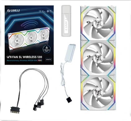 Lian Li UNI Fan SL Wireless 120 ARGB White Cabinet Fan (Triple Pack)