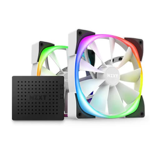 Nzxt Aer RGB 2 White 140mm Cabinet Fan Kit (Twin Pack)