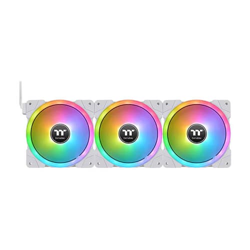 Thermaltake Swafan EX14 White RGB - 140mm Cabinet Fan with Controller (Triple Pack)