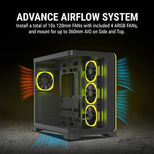 Ant Esports Crystal ARC ARGB ATX Mid Tower Case