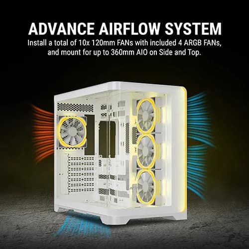 Ant Esports Crystal ARC ARGB White ATX Mid Tower Case