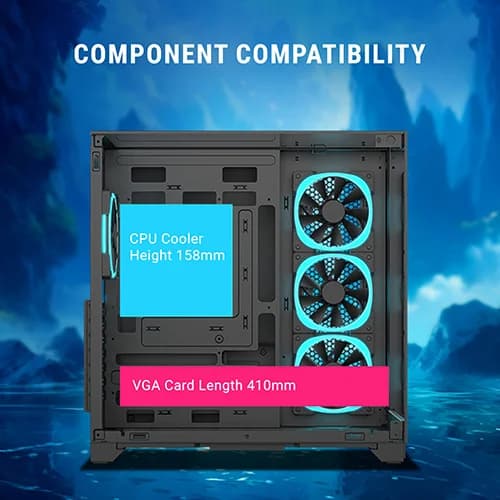 Ant Esports Crystal Mirror ATX Mid Tower Case