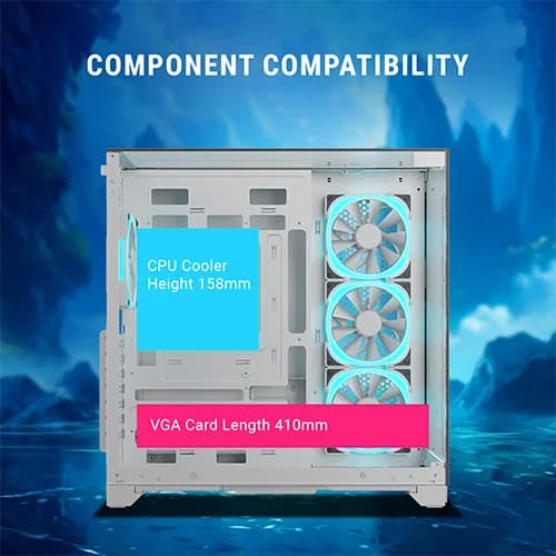 Ant Esports Crystal Mirror White ATX Mid Tower Case