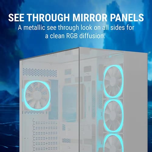 Ant Esports Crystal Mirror White ATX Mid Tower Case