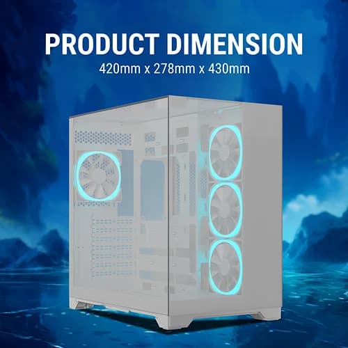 Ant Esports Crystal Mirror White ATX Mid Tower Case