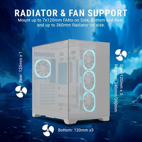 Ant Esports Crystal Mirror White ATX Mid Tower Case