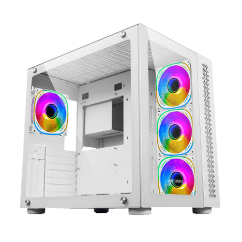 Ant Esports Crystal ARGB (E-ATX) Mid Tower Cabinet (White)